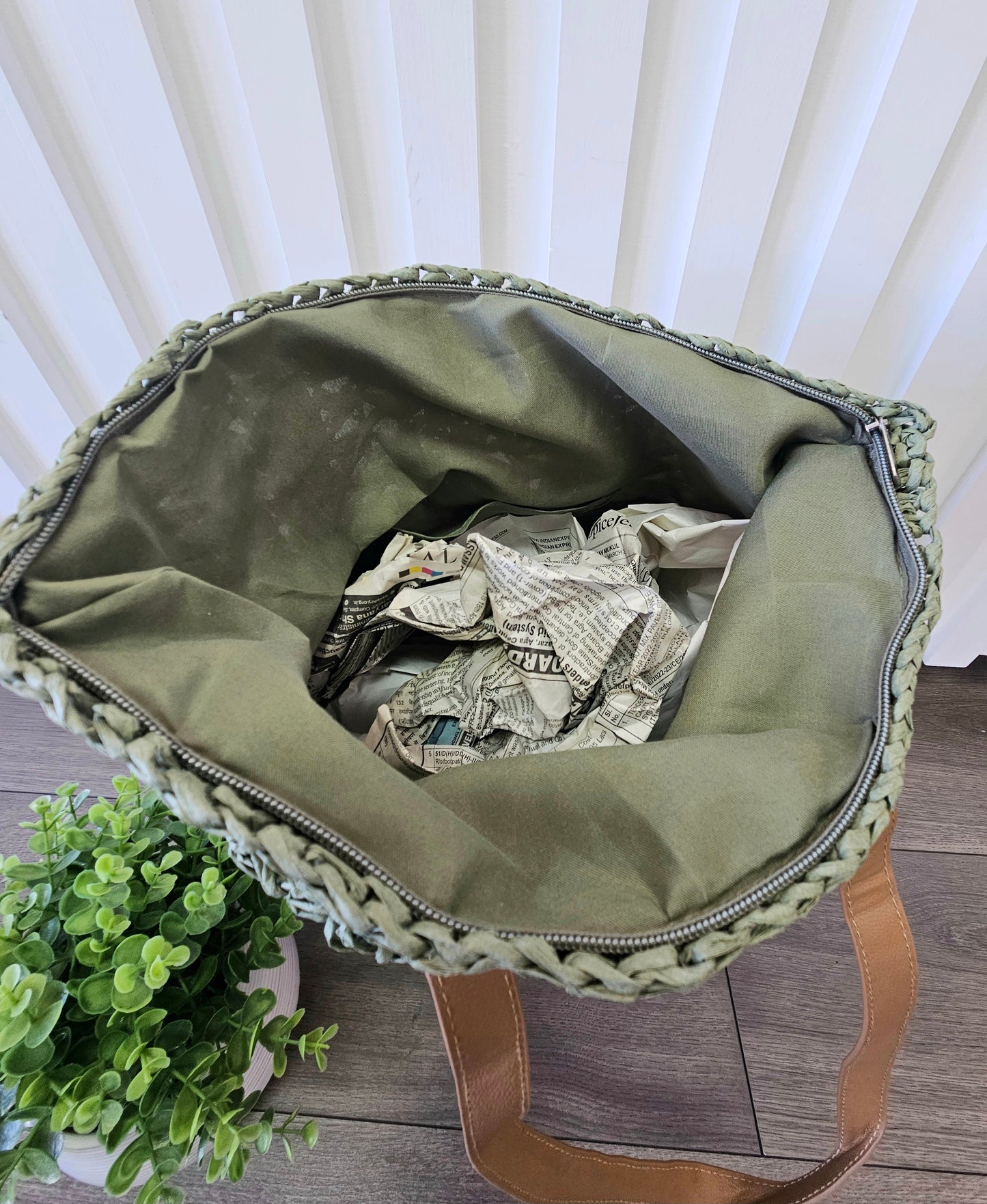 Straw Temple Tote - Sage