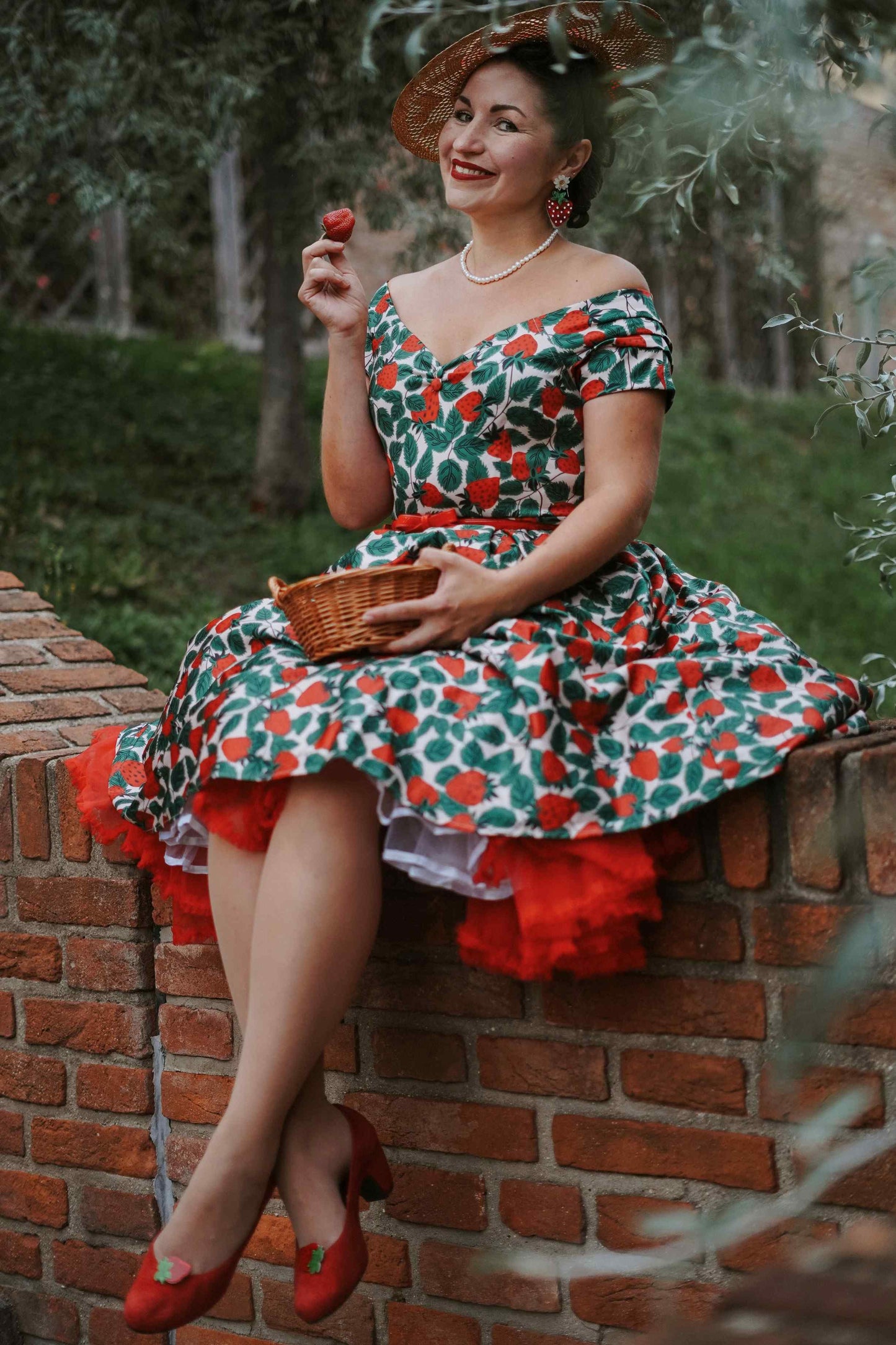 Lily Strawberry Farm Off Shoulder Dress