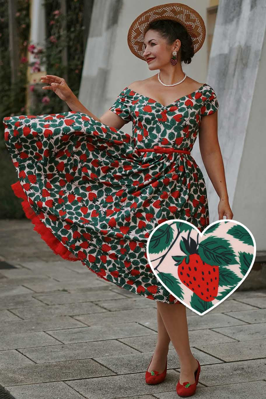 Lily Strawberry Farm Off Shoulder Dress