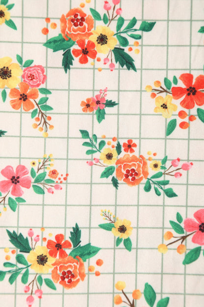 Billie Summer Flower Grid Dress