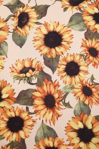 Lily Sunflower Off Shoulder Dress in Beige/Yellow