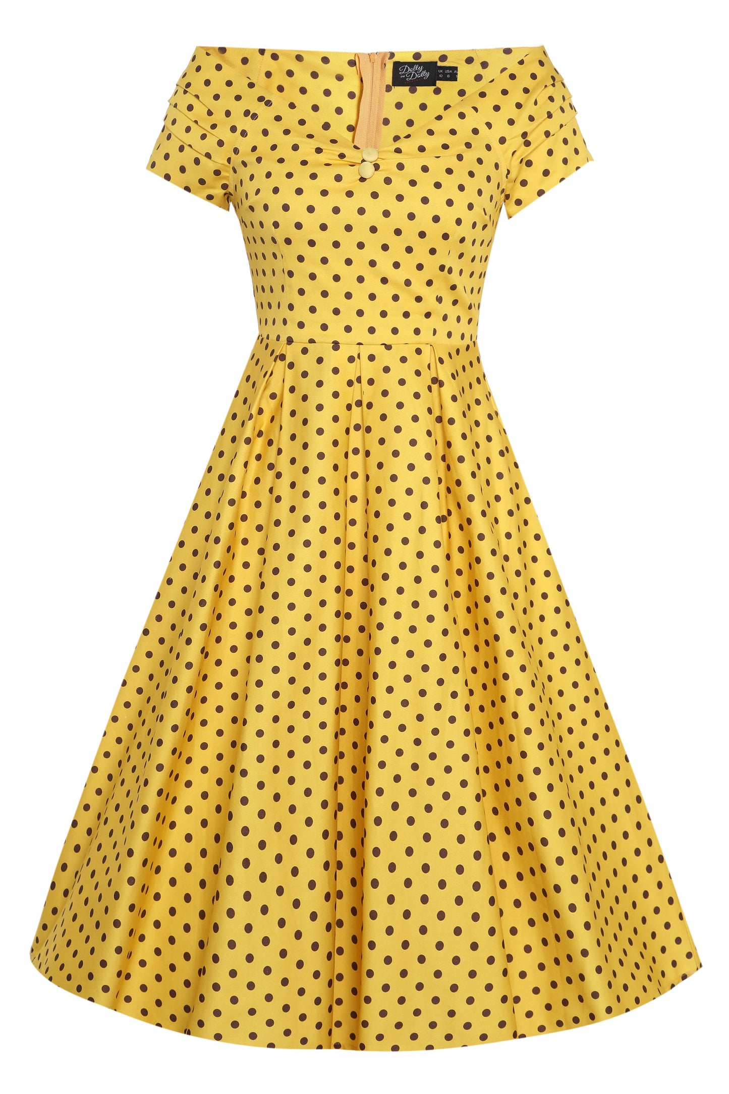Lily Yellow Polka Dot Off Shoulder Dress