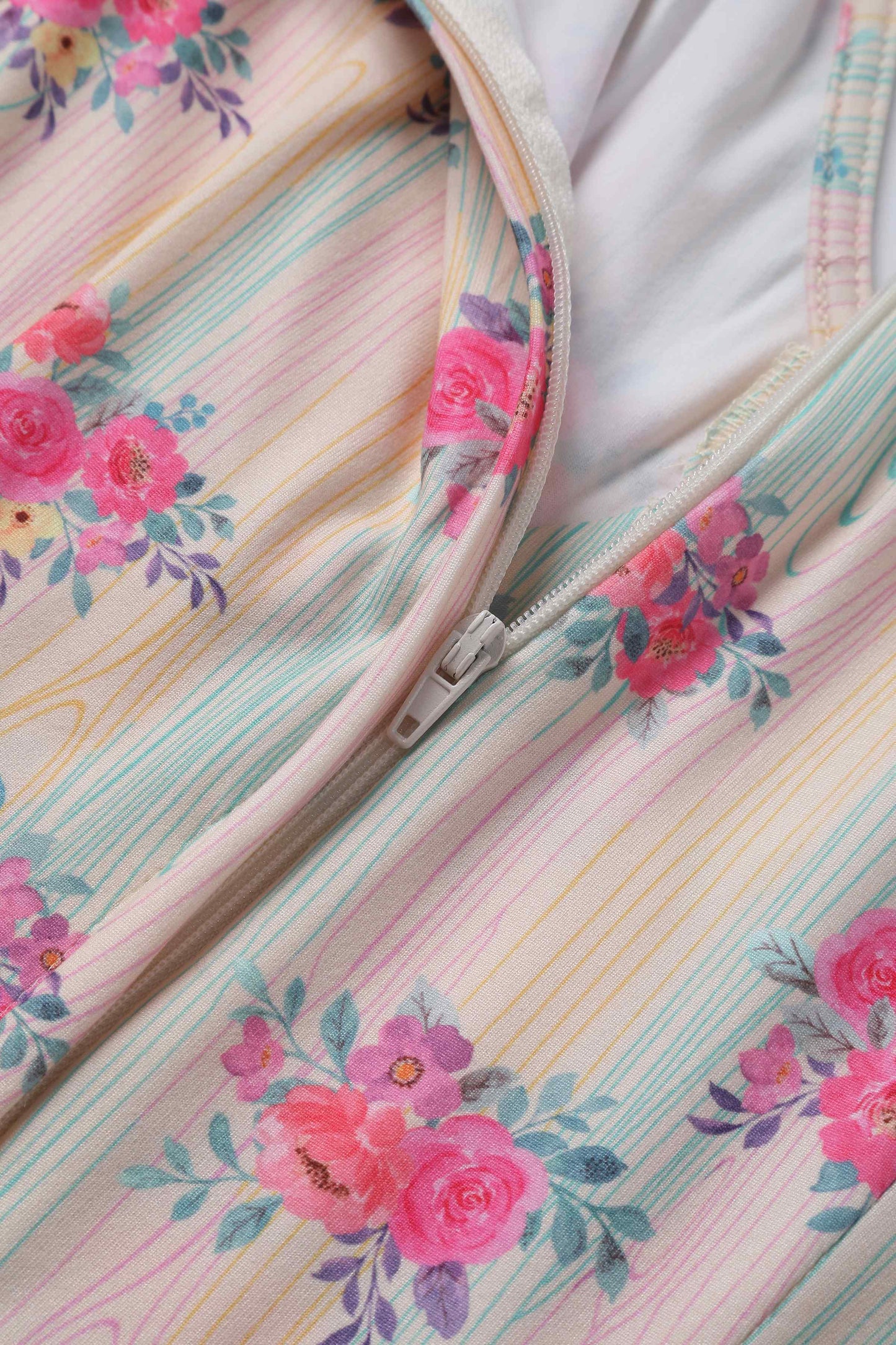 Julia Vintage Pastel Floral Midi Dress