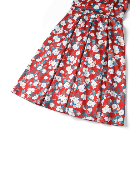 Lily White Rose Off Shoulder Dress In Red