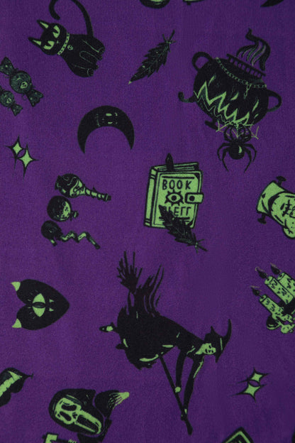 Billie Purple Wizard & Witch Long Sleeved Dress