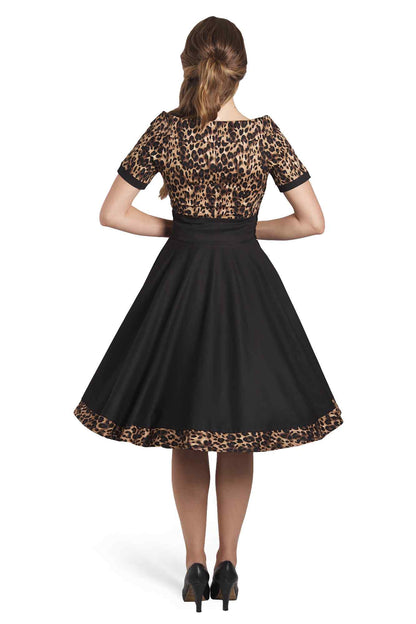 Darlene Swing Dress in Leopard Print