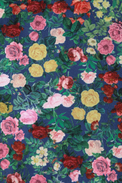 Ceri Wrap-Around Blue Floral Rose Garden Top